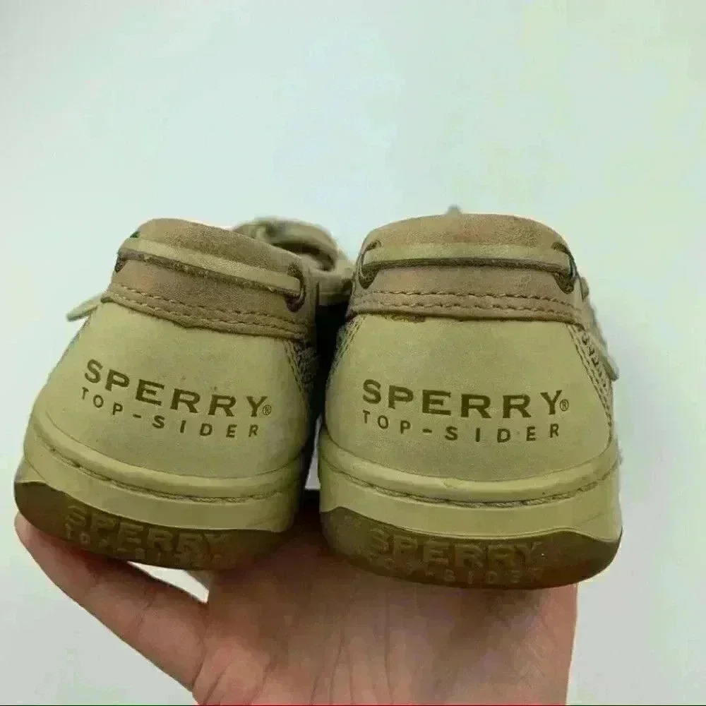 Sperry topsider flats 7.5 tan leather boat shoes - Picture 7 of 11